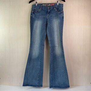 7 Seven For All Man Kind Women's Bootcut Distressed Embellished Blue Jeans Sz 28